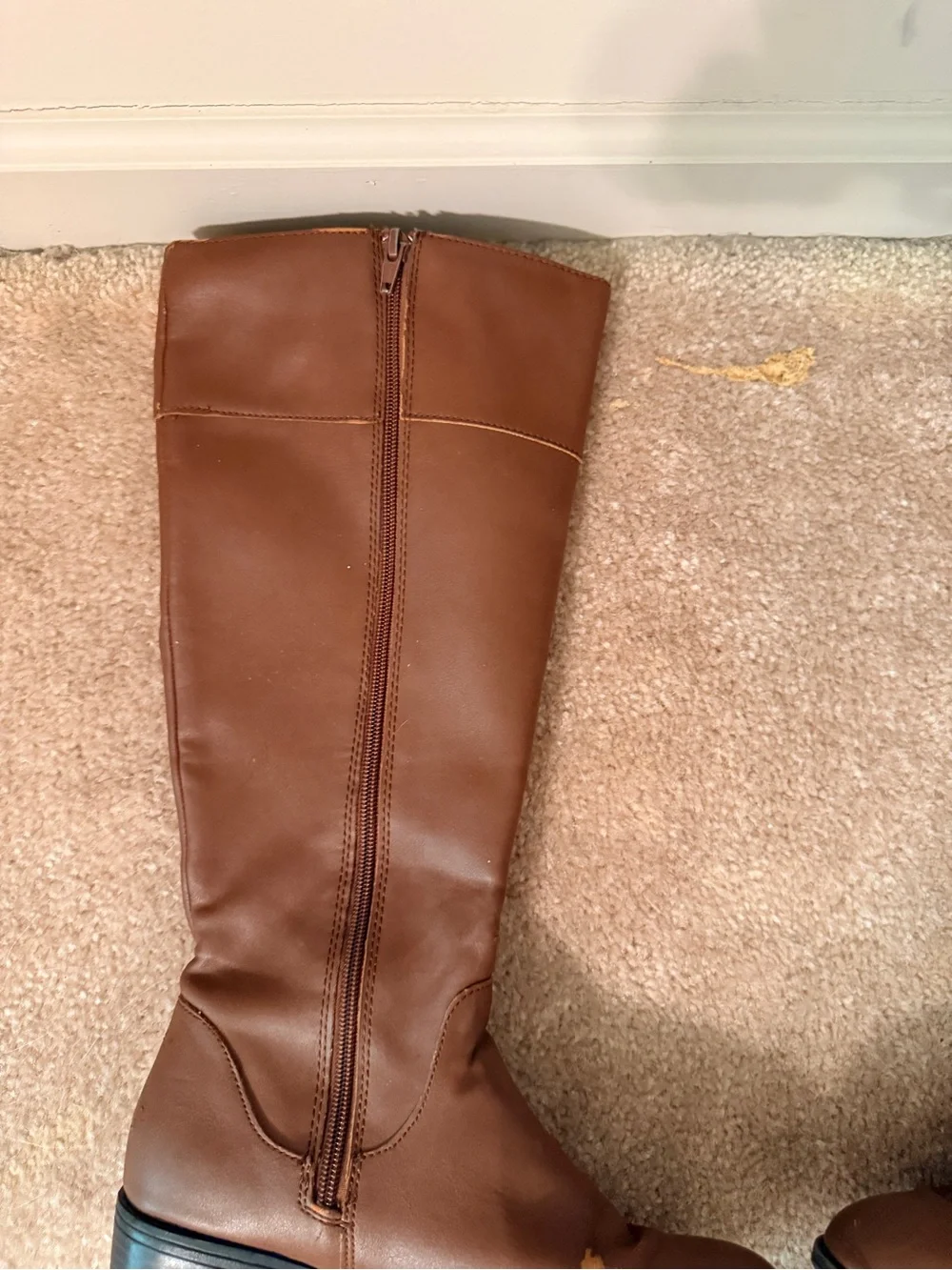 Karen Scott Tall Brown Over-the-Knee Leather Boots